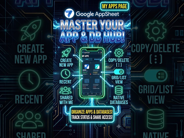 How to Manage All Your AppSheet Apps & Databases 🚀📱 #shorts @AppSheetApp #appsheettutorial #google