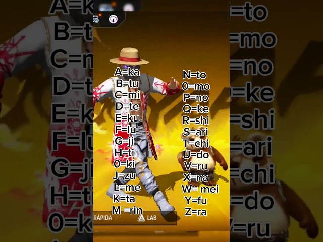 DESAFIO DO JAPONÊS - COMO FICA SEU NOME #shortsyoutube #freefire#japones #desfio