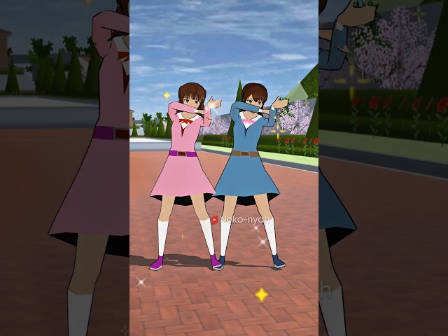 Ayumi and Furuka did the Kicau Mania Trend ❤️ #sakuraschoolsimulator #shorts #trending #viral #dance