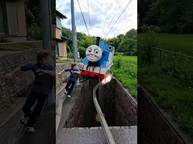 Run away from Thomas!🚂 #shorts #thomasandfriends #ninjawarrior #parkour #sports #viral