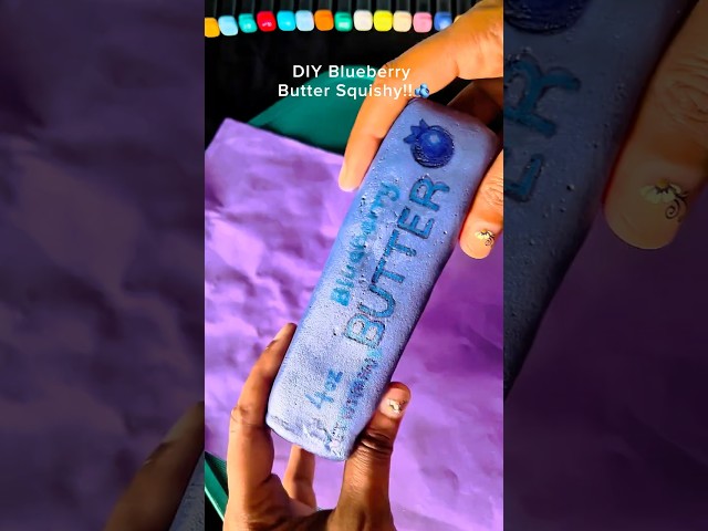DIY Blueberry Squishy Butter!! 🫐✨| Clay Squishy Tutorial #diy #squishy #craft