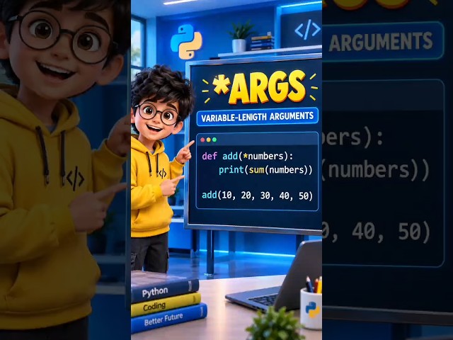 Python *args Explained Simply 🐍💻 | Variable-Length Arguments | Chotu Coder #37 #Shorts