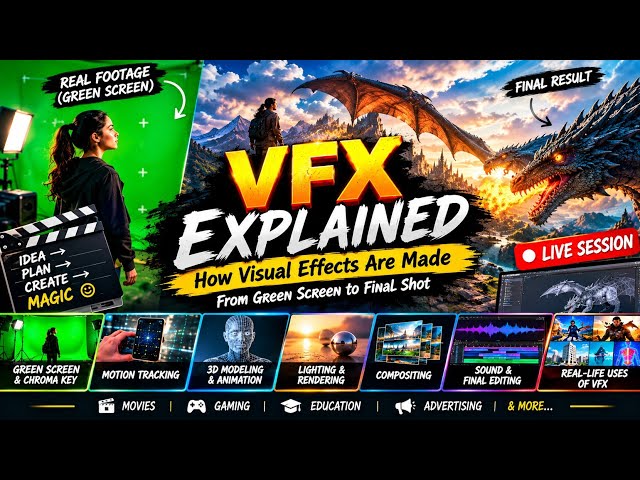 VFX Explained in English | How Visual Effects Are Made | Green Screen, CGI & 3D Animation