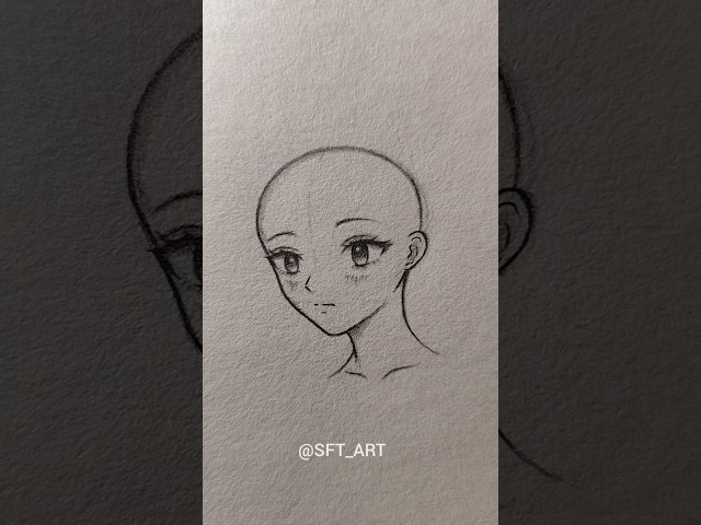 Drawing sketch anime girl head ✨ #art #head #drawing #tutorial #sketch #shorts