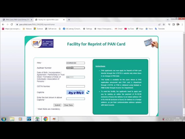 How to get a Hard copy PAN card for lost/Damage or New On your Address Online free of cost