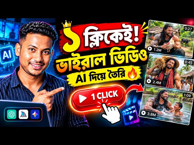 ১ ক্লিকেই Roman Reigns-এর ফানি ভিডিও! 🤯 AI দিয়ে বানানো শিখুন 😱 AI দিয়ে ভিডিও তৈরি 