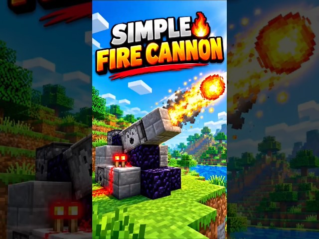 simple and easy fire cannon in minecraft PE pocket