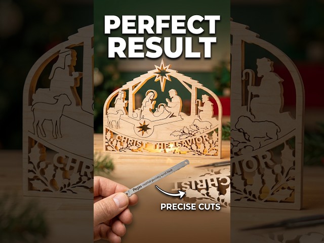 The most satisfying Christmas wood project #woodworking #satisfying #scrollsaw