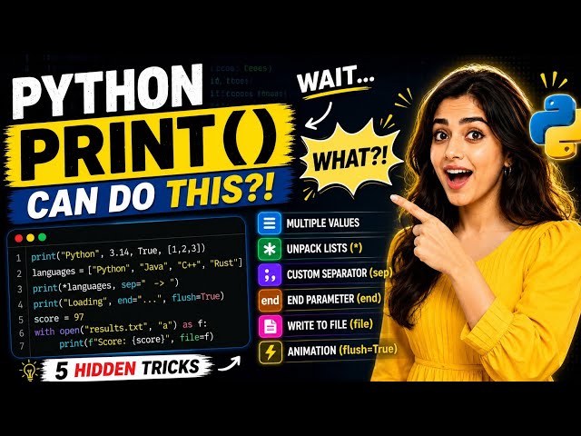 🚀 Wait... Python's print() Function Can Do THIS?! 🤯 | 5 Hidden Python Tricks