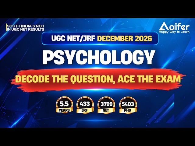 UGC NET PSYCHOLOGY | DECODE THE QUESTION,ACE THE EXAM | DECEMBER 2026