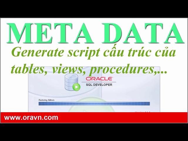 [vi] SQL Developer - Copy cấu trúc tables, views, procs,... bằng SQL Developer.