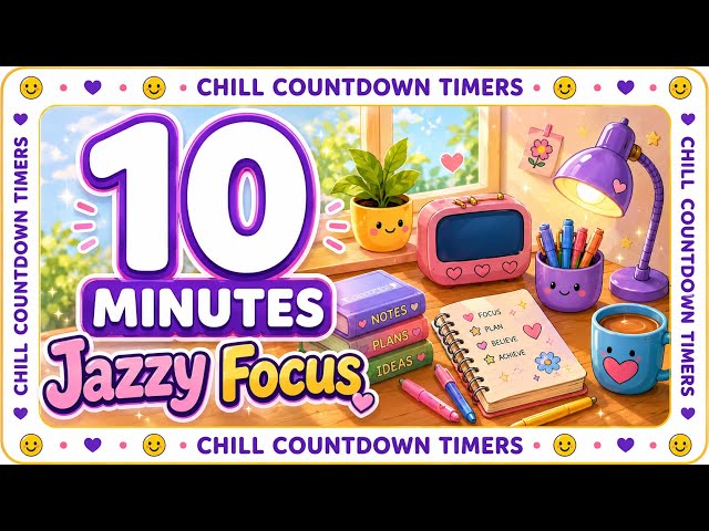 10 Minute Jazz Lofi Study Timer | Relaxing Music for Deep Focus, Work & Classroom | 𝒋𝒂𝒛𝒛𝒚 𝒇𝒐𝒄𝒖𝒔