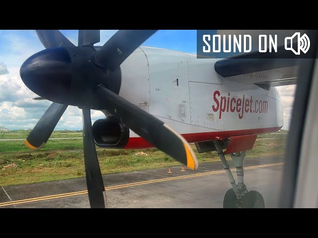 Bombardier Dash 8 Engine Start and Push back | SpiceJet Engine Roar