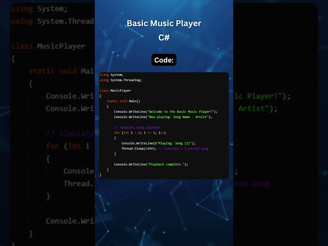Basic Music Player in C# #coding #gaming #code #coder #csharp  #tutorial #developer #programming