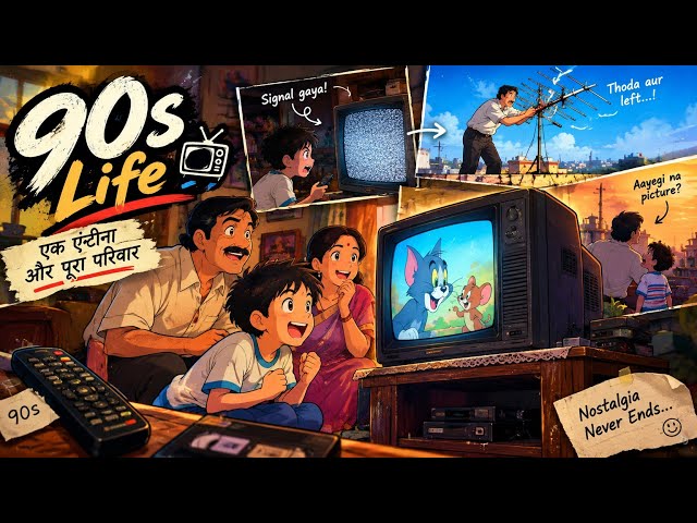 छत पर एंटीना घुमाने वाला जमाना 📺बच्चा कार्टून देखने बैठता है [@artigence-c5qi]