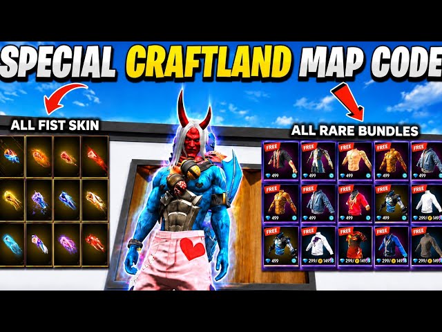 Free Fire All Rare bundles Free 🤯 New Special Craftland Map Code 🔥