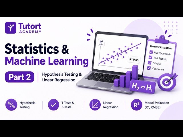 Statistics & Machine Learning | Part 2 | Hypothesis Testing & Linear Regression | Tutort Academy