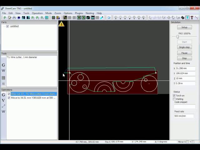 Using the 2 axis wire cutting module in SheetCam