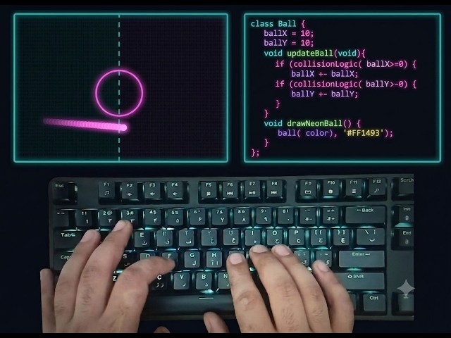 Coding a Pong Game | ASMR (No Talking)