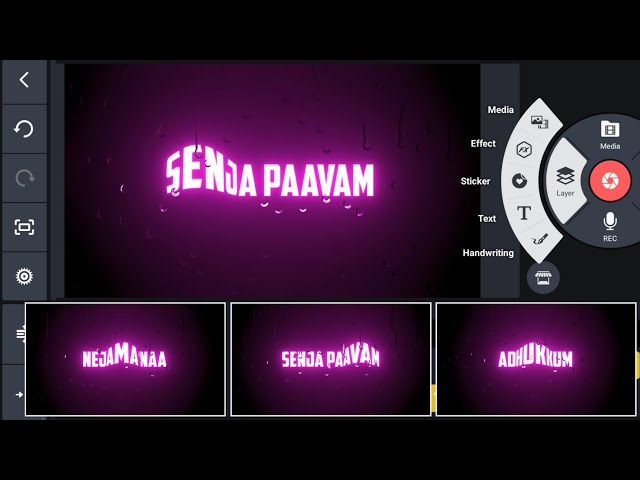 Trending Glow Effect Rain Drops Black Screen Lyrics Video Editing in Kinemaster
