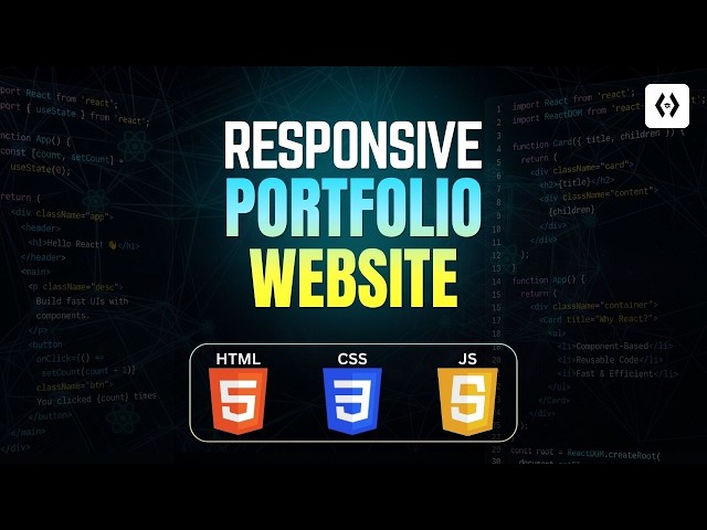 Build a Responsive HTML CSS JS Portfolio Website LIVE | HTML CSS JavaScript Project for Beginners