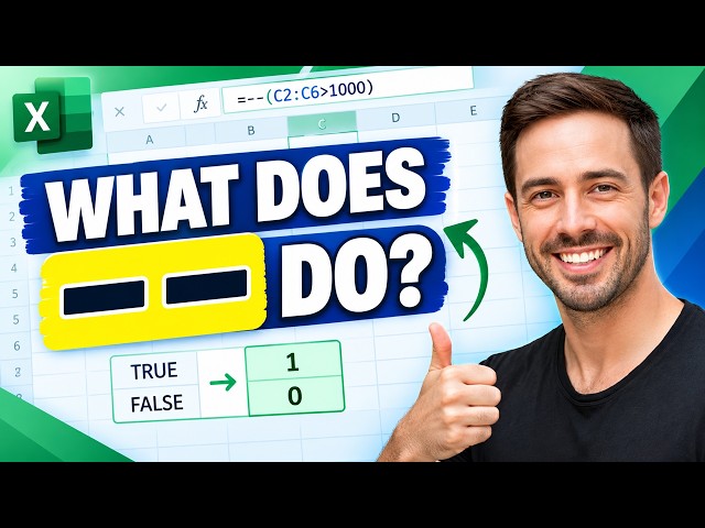 What Does Double Dash (--) Mean in Excel? 5 Powerful Examples