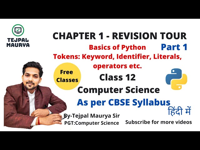 Chapter 1 Revision Tour | Part 1 | Class 12 Computer Science | As per CBSE Syllabus