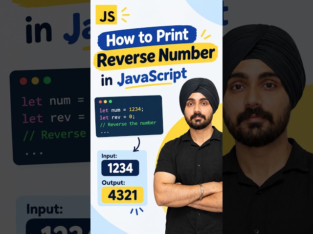 How to Reverse a Number in JavaScript | Reverse Number Program in JavaScript | Hindi | STLabsindia