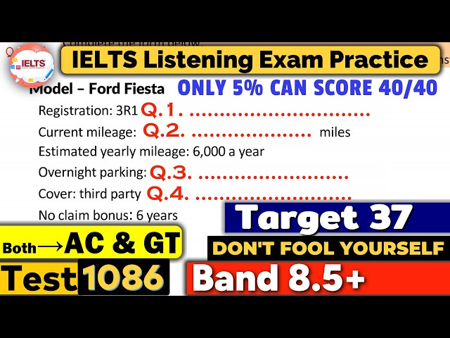 IELTS Listening Practice Test 2026 with Answers | 26.08.2026