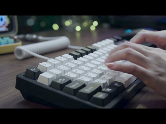 Mechanical Keyboard ASMR Under a Calm Ice-Blue Light