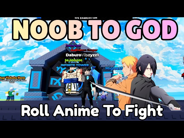 FROM NOOB TO PRO/GOD in 10 MIN ROLL ANIME TO FIGHT