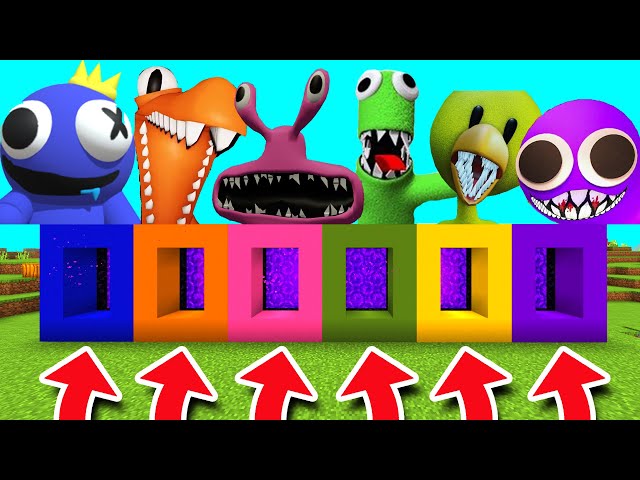 Minecraft PE : DO NOT CHOOSE THE WRONG RAINBOW FRIENDS! (Blue, Orange, Yellow, Purple, Pink & Green)