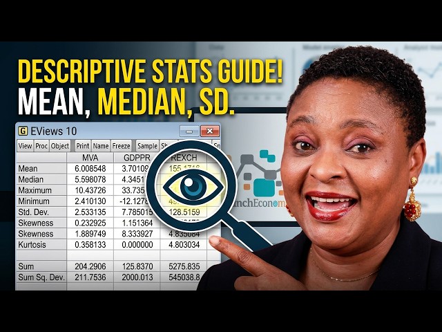 Interpret Descriptive Statistics in EViews Mean Median SD for Dissertation