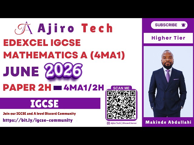 Edexcel IGCSE Mathematics A (4MA1) Paper 2H Higher Tier May June 2026