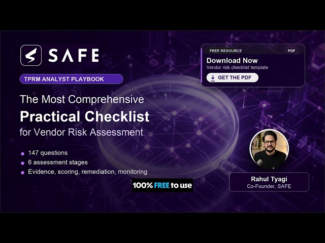 TPRM Vendor Risk Assessment Checklist | 147 Practical Questions