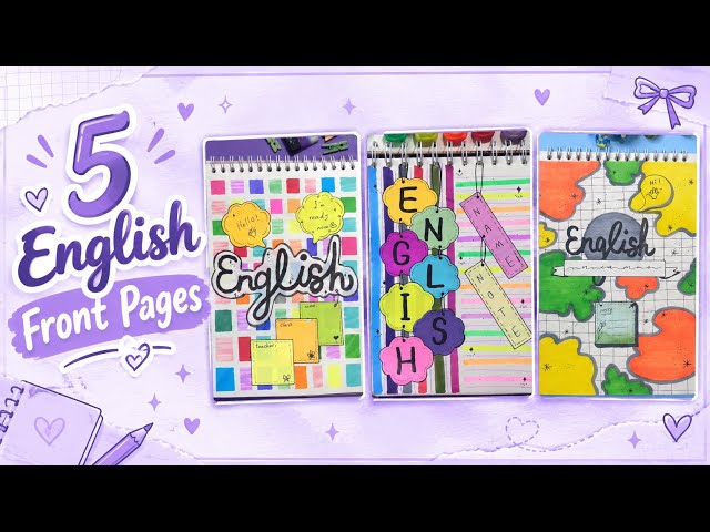 📚✨ 5 Creative English Front Page Ideas for School Projects!