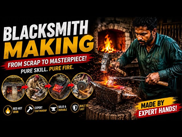 How to Make an Axe from Scrap Metal | Traditional Blacksmithing Process
