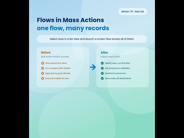 Run a Screen Flow on 50 Records at Once (Winter '27 GA) #salesforce