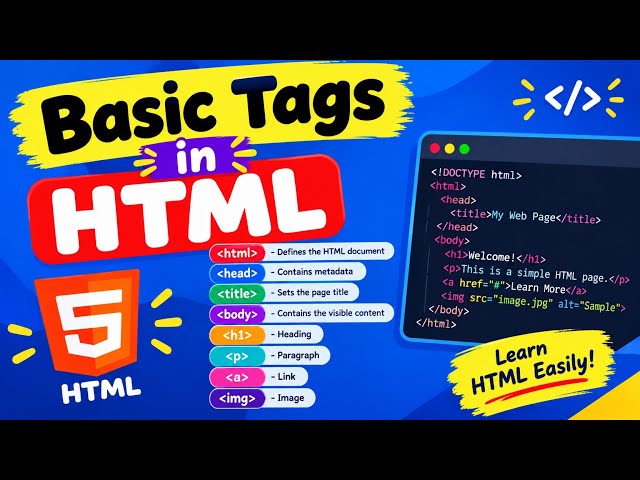 Tags in HTML / Html Tutorial / Basic HTML Tags / Coding Tutorial 