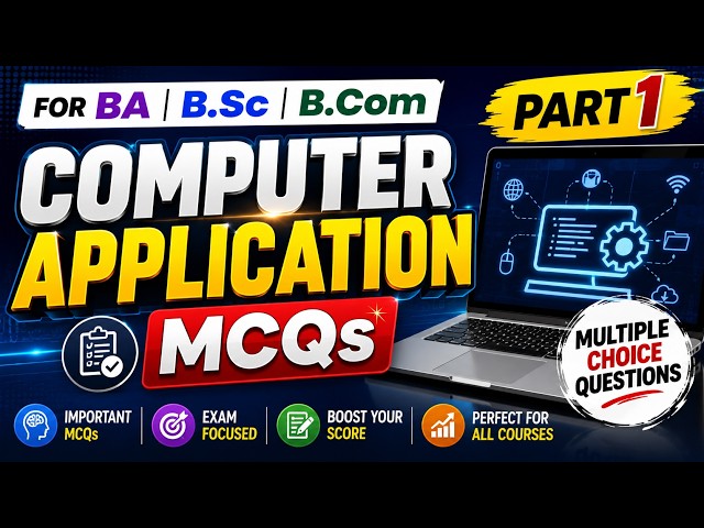 MCQ's Of Computer Application part 1| BA| BSC| BCOM