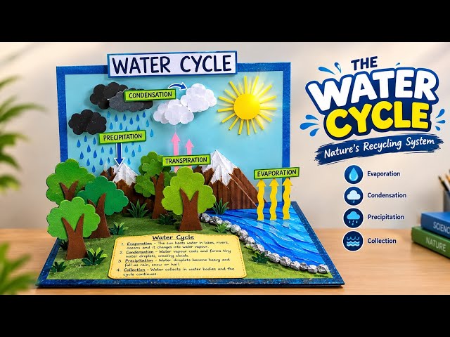 Build a 3D Water Cycle Model: Step-by-Step School Project | Water Cycle Exhibition Model for School