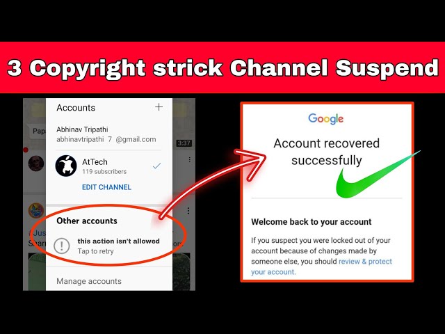 this action isn't allowed | How To Back Youtube Channel After 3 Copyright Strike 2022