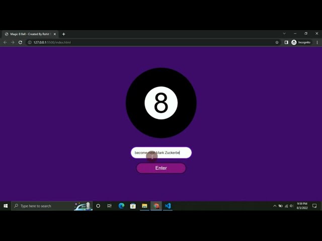 HTML, CSS, & Javascript: I Created A Magic 8 Ball