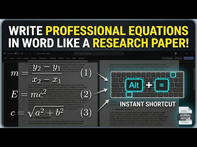 How to write professional equations in MS Word | How to insert formula in research paper and thesis