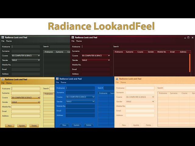 Radiance Look and Feel | Java Skin | Java Theme