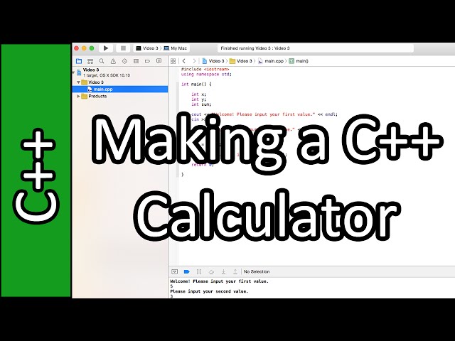 Making our first calculator - C++ Programming Tutorial #3 (PC / Mac 2015)