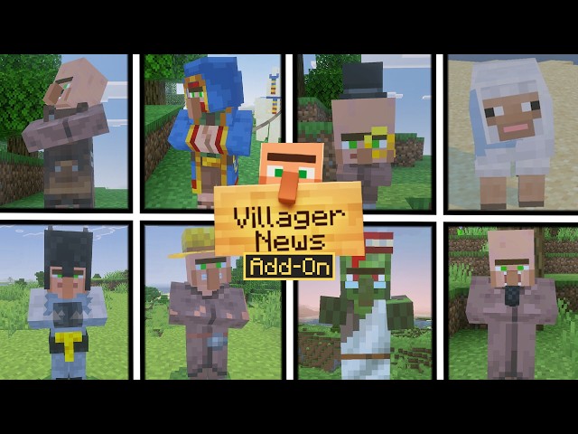 Villager News Add-On - All Interactions | Minecraft