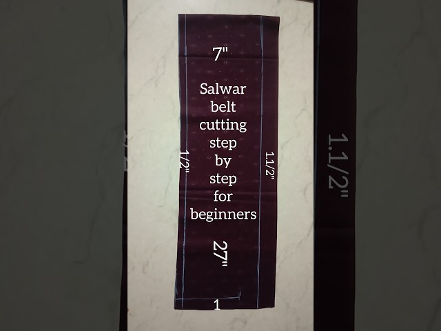 Salwar belt cutting step by step for beginners #shorts #salwar #sewing #tailoring #youtubeshorts