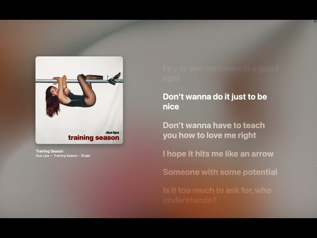 Dua Lipa - Training Season (Lyrics)