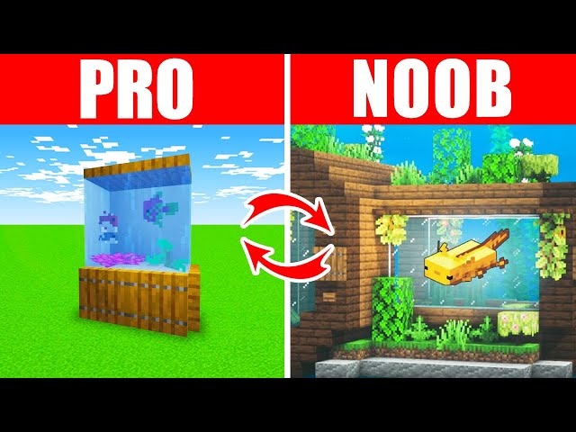 Minecraft NOOB vs. PRO: SWAPPED FISH TANK in Minecraft (Compilation)
